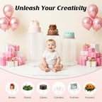 Cylinder Stands for Party with 3 Size S+m+l, Cake Display Stand Set, Cylinder Pedestal Stand for Weddings, alternate view 4
