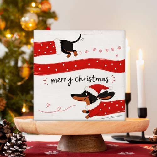 Dachshund Christmas Decor, Merry Christmas Weiner Dog Decorations, alternate view 3