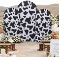 Dairy Cow Arch Backdrop Covers, Set of 3, 7.2ft 6.6ft 6ft, for Theme Party in 7.2FT,6.6FT,6FT in Dairy Cow