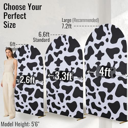Dairy Cow Arch Backdrop Covers, Set of 3, 7.2ft 6.6ft 6ft, for Theme Party in 7.2FT,6.6FT,6FT in Dairy Cow, alternate view 4
