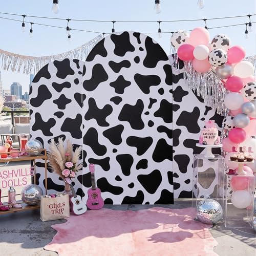 Dairy Cow Arch Backdrop Covers, Set of 3, 7.2ft 6.6ft 6ft, for Theme Party in 7.2FT,6.6FT,6FT in Dairy Cow, alternate view 5