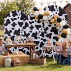 Dairy Cow Arch Backdrop Covers, Set of 3, 7.2ft 6.6ft 6ft, for Theme Party in 7.2FT,6.6FT,6FT in Dairy Cow, alternate view 6