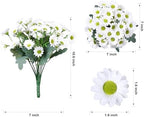 Daisy Artificial Flowers for Outdoors Autumn Fall Decoration, 6 Bundles Fake Mums White Silk Flowers for Outside, alternate