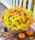 Daisy Artificial Flowers for Outdoors Summer Fall Decoration, 6 Bundles Fake Mums Silk Flowers for Outside Look