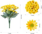 Daisy Artificial Flowers for Outdoors Summer Fall Decoration, 6 Bundles Fake Mums Silk Flowers for Outside Look, alternate