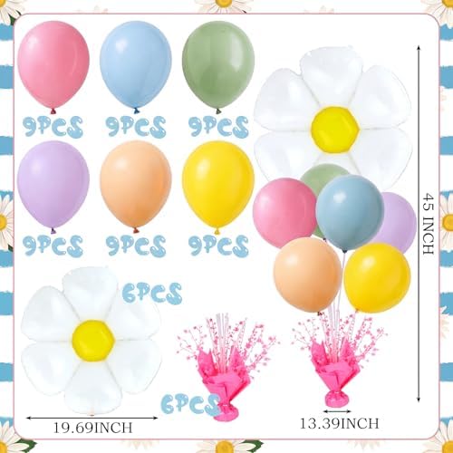 Daisy Party Balloons Stand Kit 6 Sets, Colorful in 40 inches in Colorful, alternate view 3