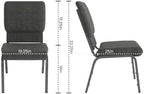 Dark Gray 18.5" W Stacking Church Chair, 4-Pack, alternate view 2