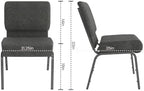 Dark Gray 21" W Stacking Church Chair, 4-Pack, alternate view 2