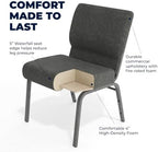 Dark Gray 21" W Stacking Church Chair, 4-Pack, alternate view 4