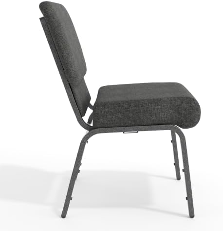 Dark Gray 21" W Stacking Church Chair, 4-Pack, alternate view 6