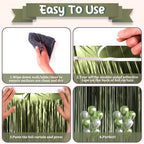 Dark Green Foil Fringe Backdrop Curtains, 3.3x8.2ft, 3 Pack in 3.3x8.2ft, alternate view 4