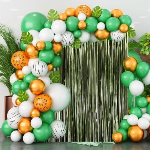Dark Green Foil Fringe Backdrop Curtains, 3.3x8.2ft, 3 Pack in 3.3x8.2ft, alternate view 7