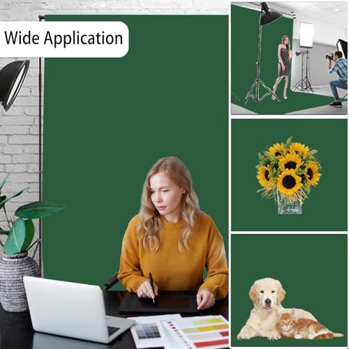 Dark Green Photography Backdrop for Photoshoot, Fabric, 10x20ft in 10x20ft, alternate view 2