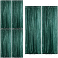 Dark Green Sequin Backdrop Curtain 6 Panels 2FTx8FT Glitter Dark Green Background Drapes Sparkle Photography