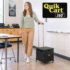 dbest Products Quik Cart 360 Collapsible Rolling Crate on Wheels - Black in Black, alternate view 2