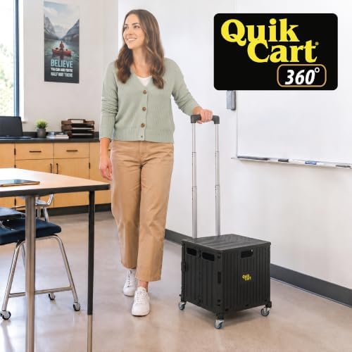 dbest Products Quik Cart 360 Collapsible Rolling Crate on Wheels - Black in Black, alternate view 2