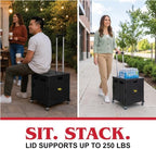 dbest Products Quik Cart 360 Collapsible Rolling Crate on Wheels - Black in Black, alternate view 4