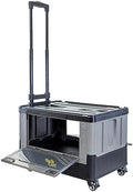 dbest Products Quik Cart Extended Collapsible Rolling Crate - Gray & Black