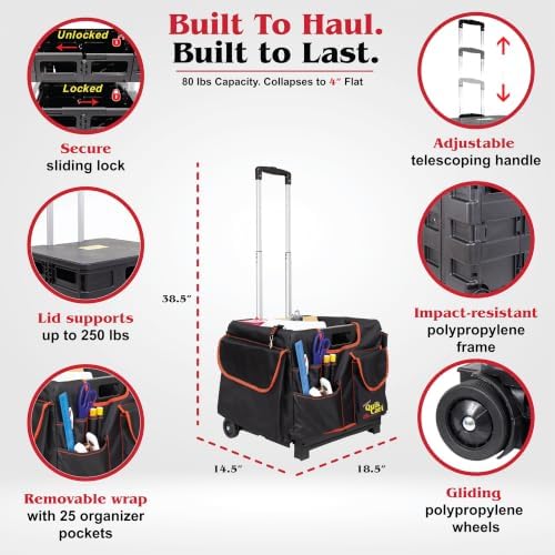 dbest Products Quik Cart Pockets Bundle - 25 Pocket - Black & Red, alternate view 4