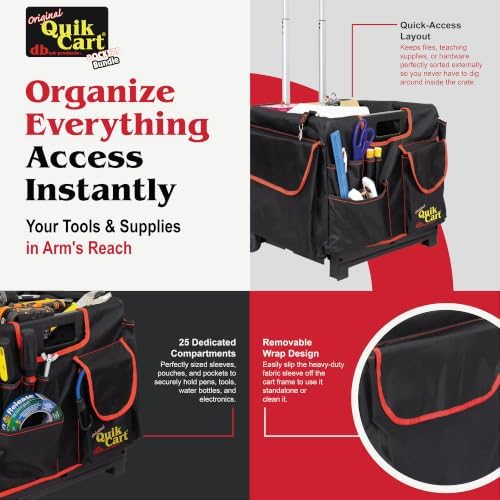dbest Products Quik Cart Pockets Bundle - 25 Pocket - Black & Red, alternate view 5