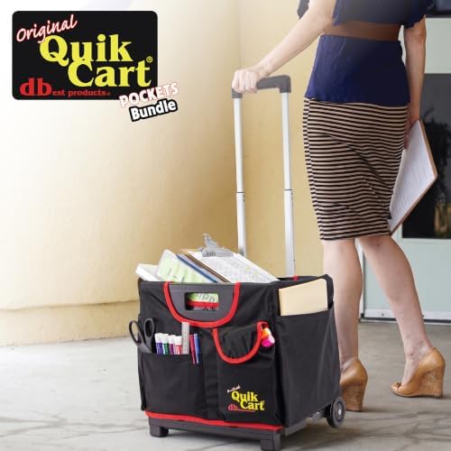 dbest Products Quik Cart Pockets Bundle Sport - 10 Pocket - Black & Red, alternate view 2