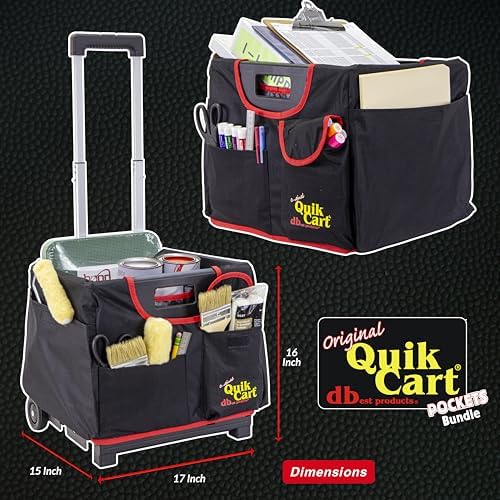 dbest Products Quik Cart Pockets Bundle Sport - 10 Pocket - Black & Red, alternate view 3