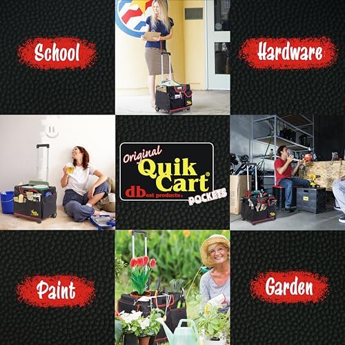 dbest Products Quik Cart Pockets Bundle Sport - 10 Pocket - Black & Red, alternate view 6