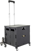 dbest Products Quik Cart Stair Climber Collapsible Rolling Crate - Black in Black