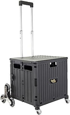 dbest Products Quik Cart Stair Climber Collapsible Rolling Crate - Black in Black