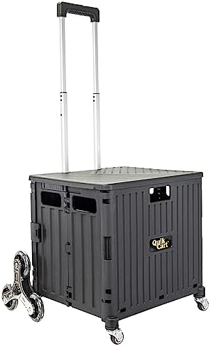 dbest Products Quik Cart Stair Climber Collapsible Rolling Crate - Black in Black