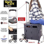 dbest Products Quik Cart Stair Climber Collapsible Rolling Crate - Black in Black, alternate view 4