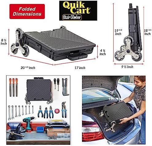 dbest Products Quik Cart Stair Climber Collapsible Rolling Crate - Black in Black, alternate view 5