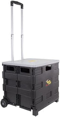dbest Products Quik Cart Standard Collapsible Rolling Crate - Gray Lid