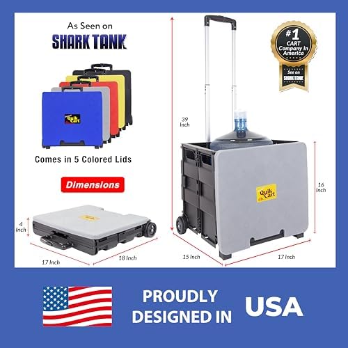 dbest Products Quik Cart Standard Collapsible Rolling Crate - Gray Lid, alternate view 2