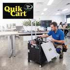 dbest Products Quik Cart Swing Lid Four Swivel Wheeled Rolling Crate Teacher Utility with seat Heavy Duty, alternate view 2