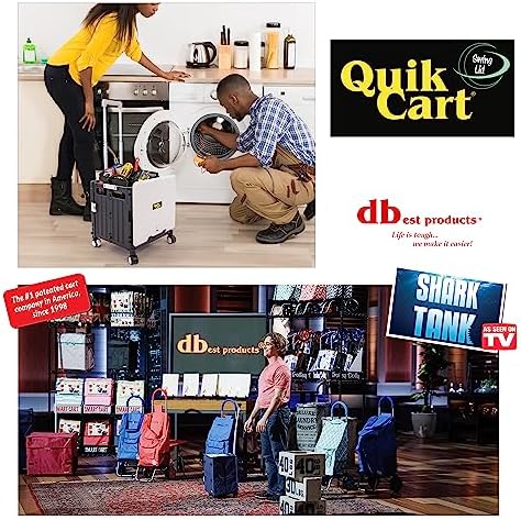 dbest Products Quik Cart Swing Lid Four Swivel Wheeled Rolling Crate Teacher Utility with seat Heavy Duty, alternate view 6