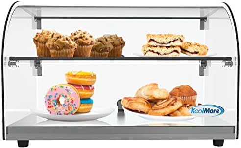 DC-2C 22" Commercial Countertop Bakery Display Case with Front Curved Glass and Rear Door - 1.5 cu. ft. in 22
