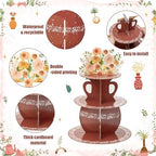 De Barro Mexicanos Cupcake Stand - 3 Tiered Birthday Decorations in Brown De Barro Mexicanos, alternate view 4