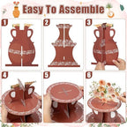 De Barro Mexicanos Cupcake Stand - 3 Tiered Birthday Decorations in Brown De Barro Mexicanos, alternate view 5