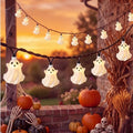 Decor Lights, 8.5FT Ghost String Lights with 10 White LED Ghost Lights, Plug in Fairy Lights for Patio Garden