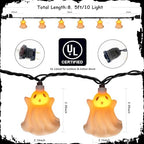 Decor Lights, 8.5FT Ghost String Lights with 10 White LED Ghost Lights, Plug in Fairy Lights for Patio Garden, alternate view