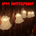 Decor Lights, 8.5FT Ghost String Lights with 10 White LED Ghost Lights, Plug in Fairy Lights for Patio Garden, alternate view