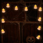 Decor Lights, 8.5FT Ghost String Lights with 10 White LED Ghost Lights, Plug in Fairy Lights for Patio Garden, alternate view