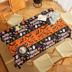 Decorations - 2 Pack Plastic Tablecloth for Halloween Party Decorations | Skeletons Bats Ghosts Pumpkin Table, alternate view