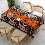 Decorations - 2 Pack Plastic Tablecloth for Halloween Party Decorations | Skeletons Bats Ghosts Pumpkin Table, alternate view