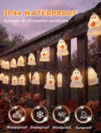 Decorations Ghost String Lights,8.5FT 10 LED Plug in Ghost Lights in White(Elves Holding Pumpkin), alternate view 4