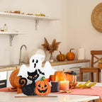 Decorations Indoor Wooden Black Cat Decor Ghost Table Sign Pumpkin Table Centerpieces Standing Tabletop, alternate view 4