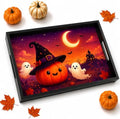 Decorations Serving Tray with Handles, 17 × 12 inch in 17 × 12 inch in Black