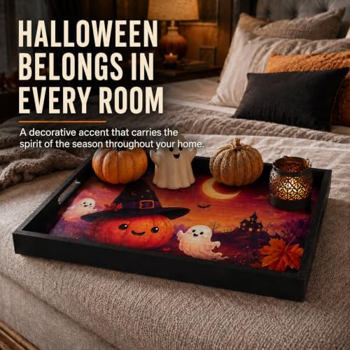 Decorations Serving Tray with Handles, 17 × 12 inch in 17 × 12 inch in Black, alternate view 6