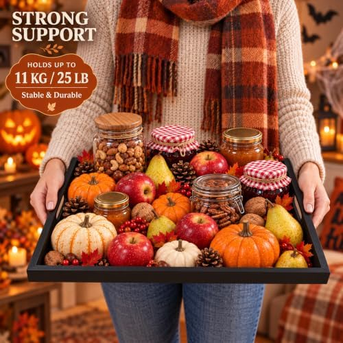 Decorations Wood Serving Tray with Handles, 17 × 12 inch in 17 × 12 inch in Bamboo, alternate view 5